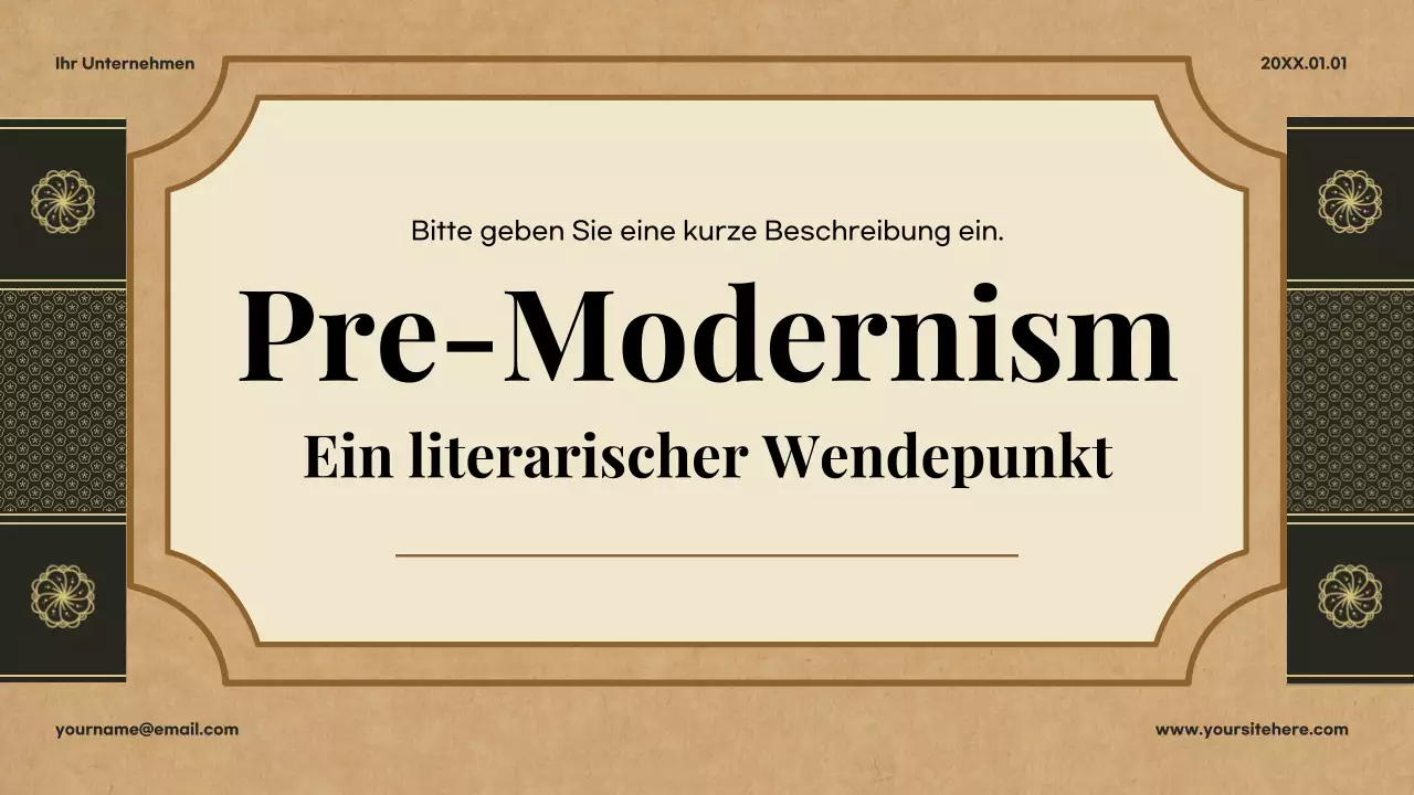 Beige Klassische Literatur Präsentation