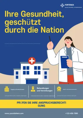 Blaues modernes Gesundheitsförderungsplakat