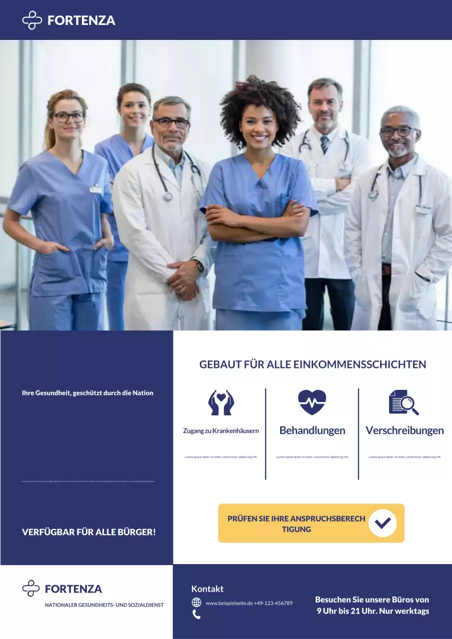 Poster zur Förderung des professionellen Gesundheitswesens der Marine