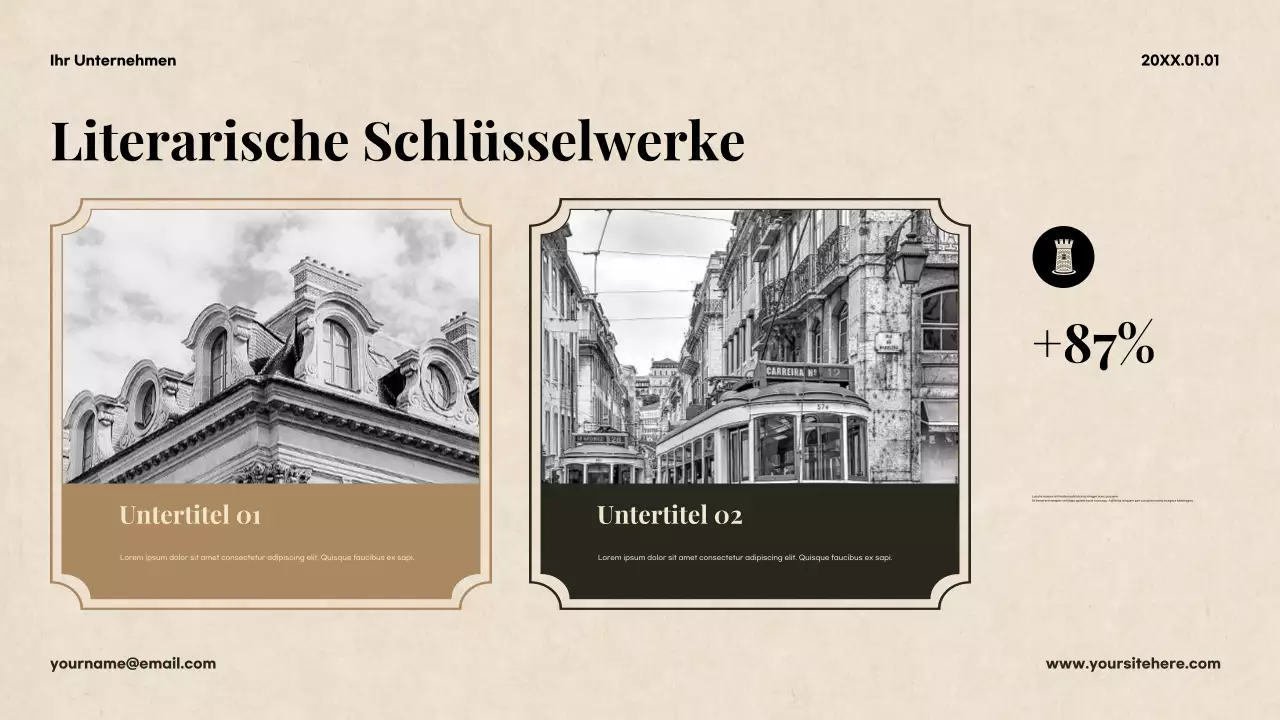 Beige Klassische Literatur Präsentation