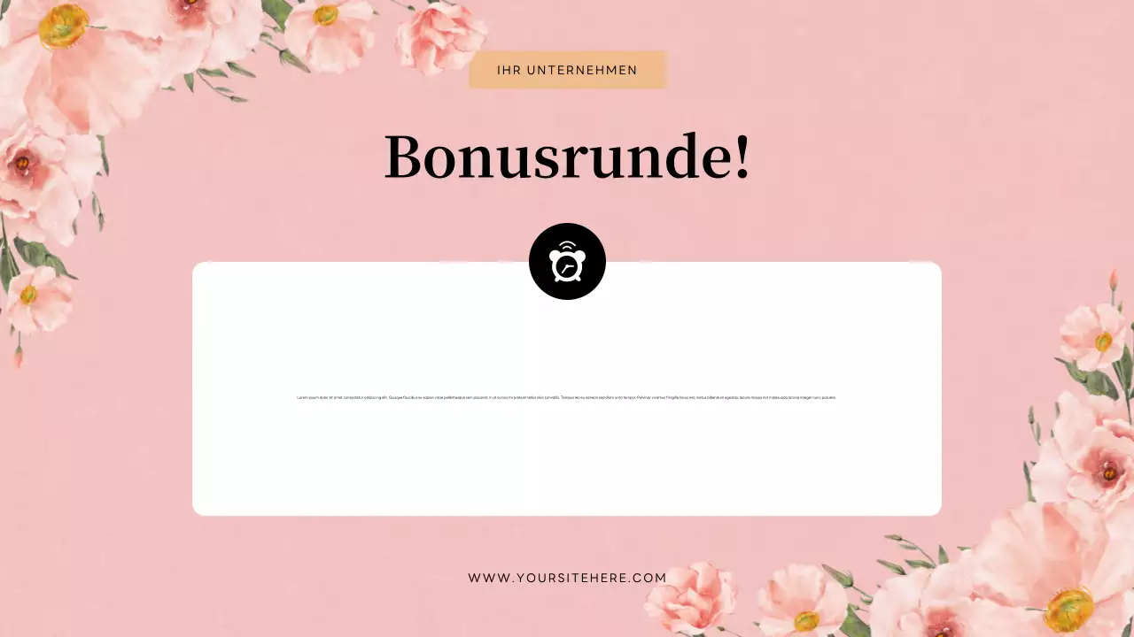Einladung zum Quiz mit beigen Blumenmustern Präsentation
