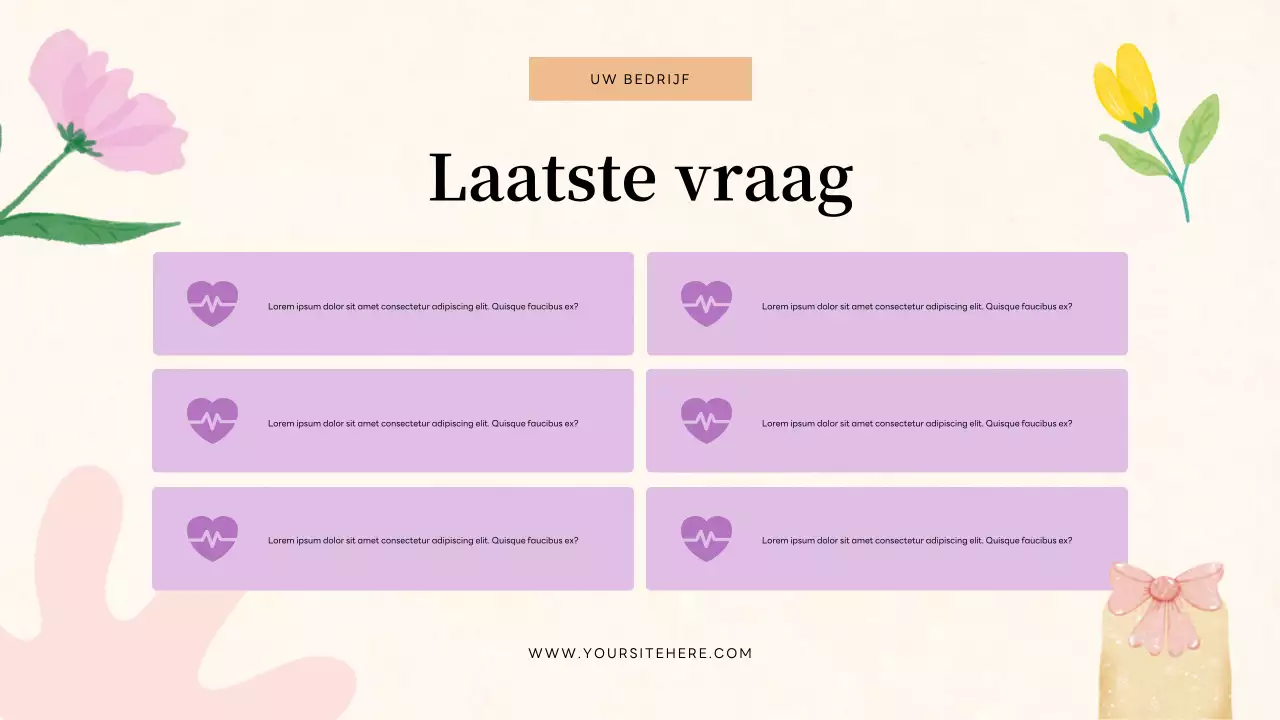 Beige bloemenquizuitnodigingpresentatie