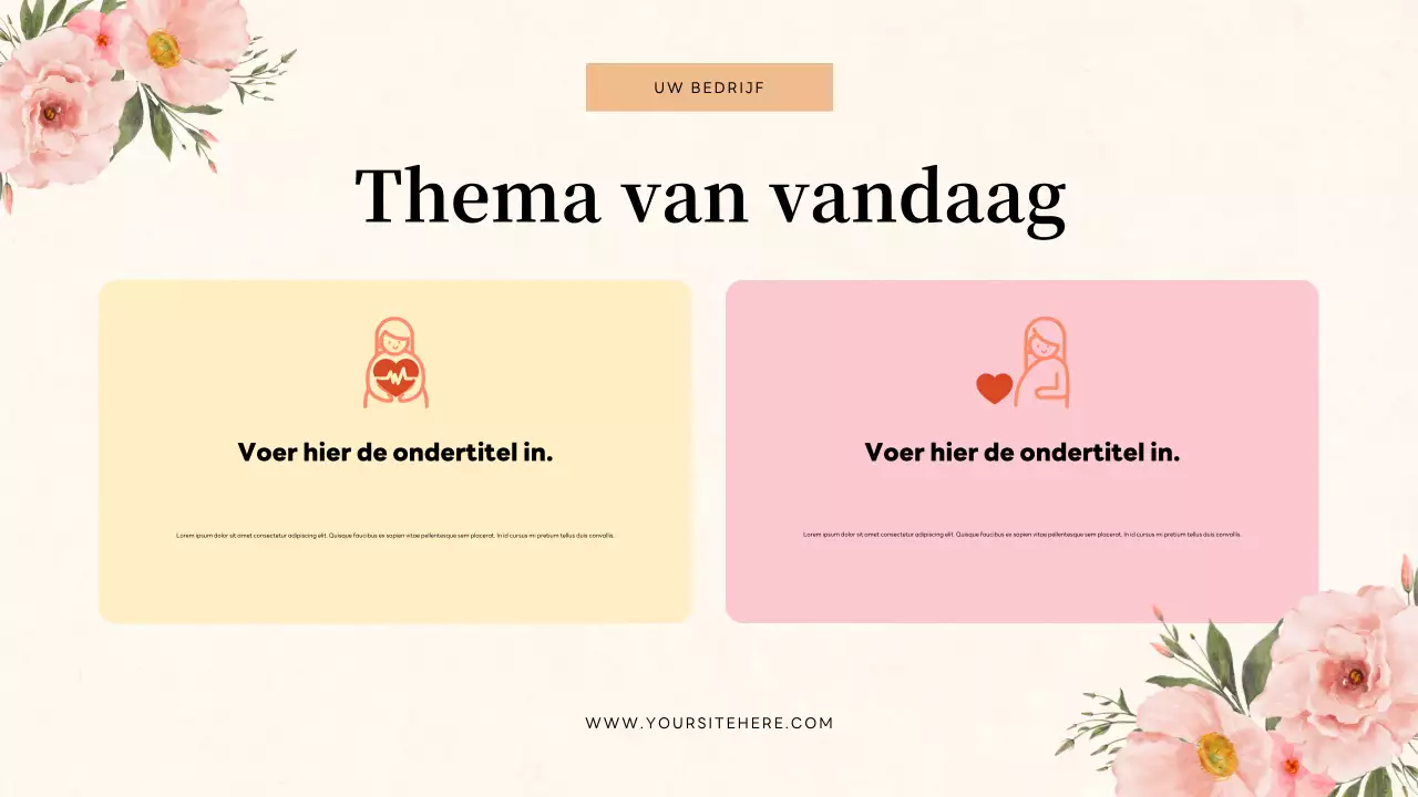 Beige bloemenquizuitnodigingpresentatie