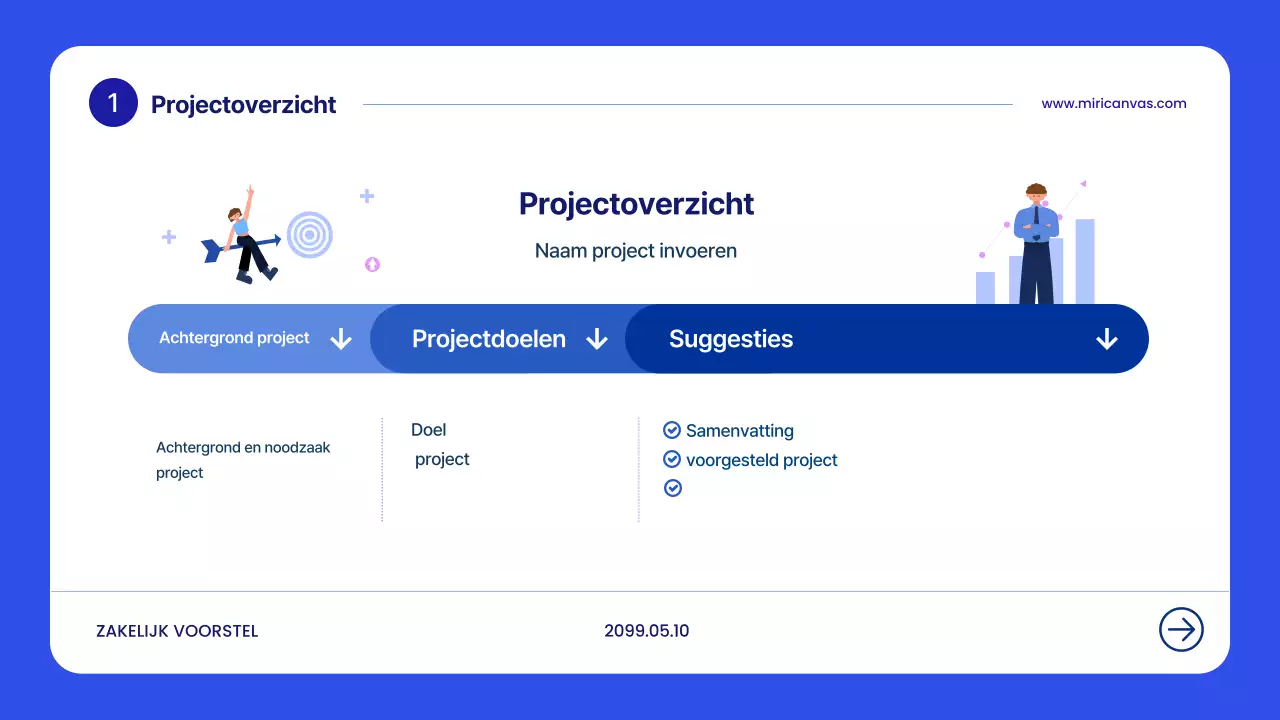 Blauwe moderne voorstelplanning