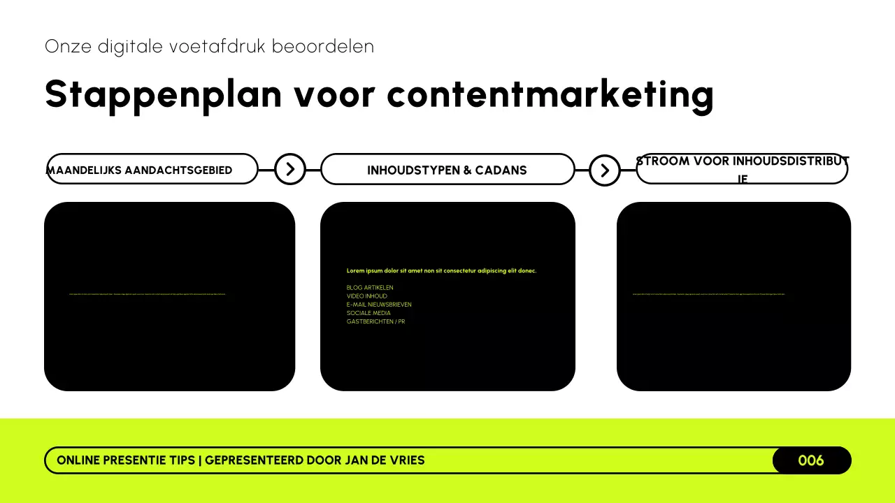 Lime Black and White moderne online marketingstrategie presentatie