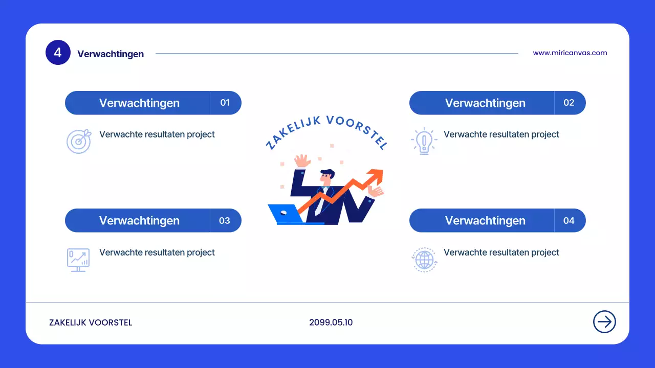 Blauwe moderne voorstelplanning