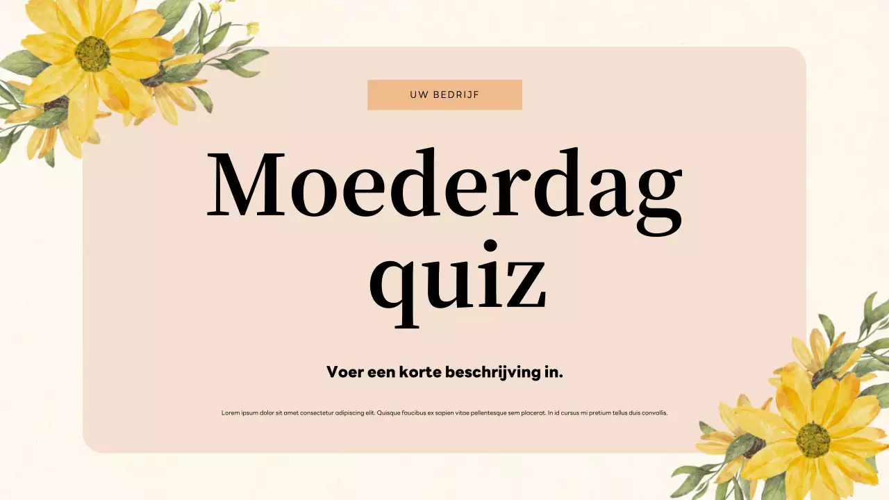 Beige bloemenquizuitnodigingpresentatie