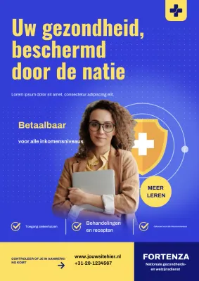 Blauwe moderne gezondheidszorg promotieposter