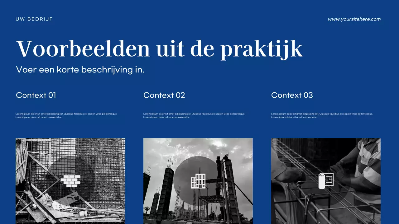 Blauwe moderne bedrijfspresentatie