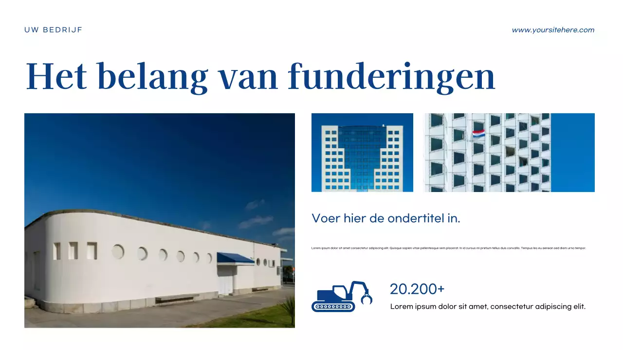 Blauwe moderne bedrijfspresentatie