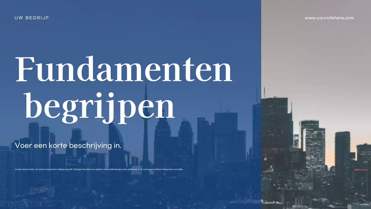 Blauwe moderne bedrijfspresentatie