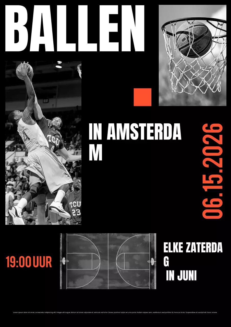 Zwarte stedelijke regionale sportposter