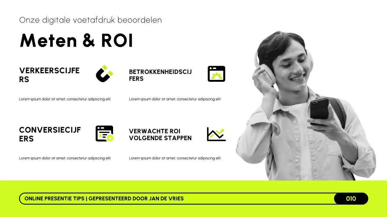 Lime Black and White moderne online marketingstrategie presentatie