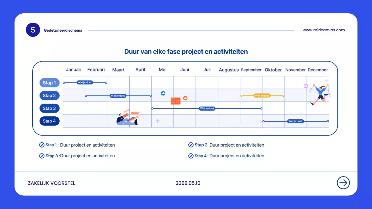 Blauwe moderne voorstelplanning