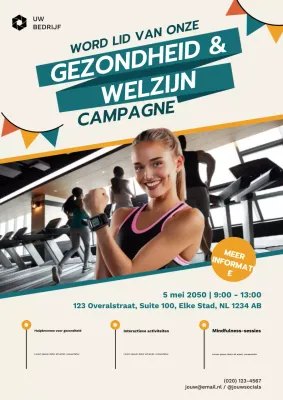Beige moderne wellness promotieposter