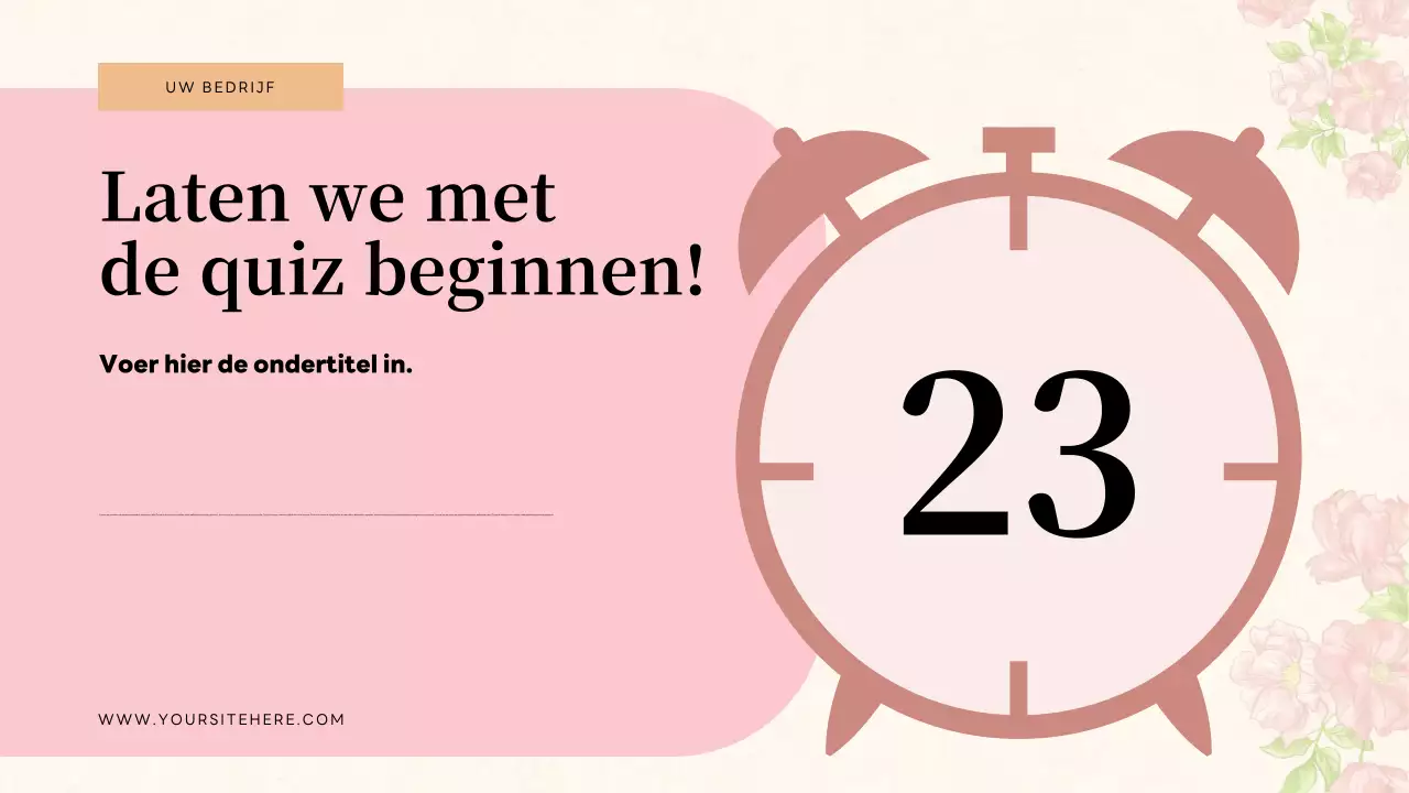 Beige bloemenquizuitnodigingpresentatie