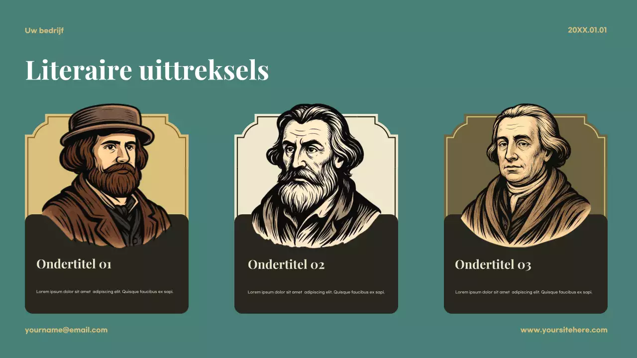 Beige Klassieke Literatuur Presentatie