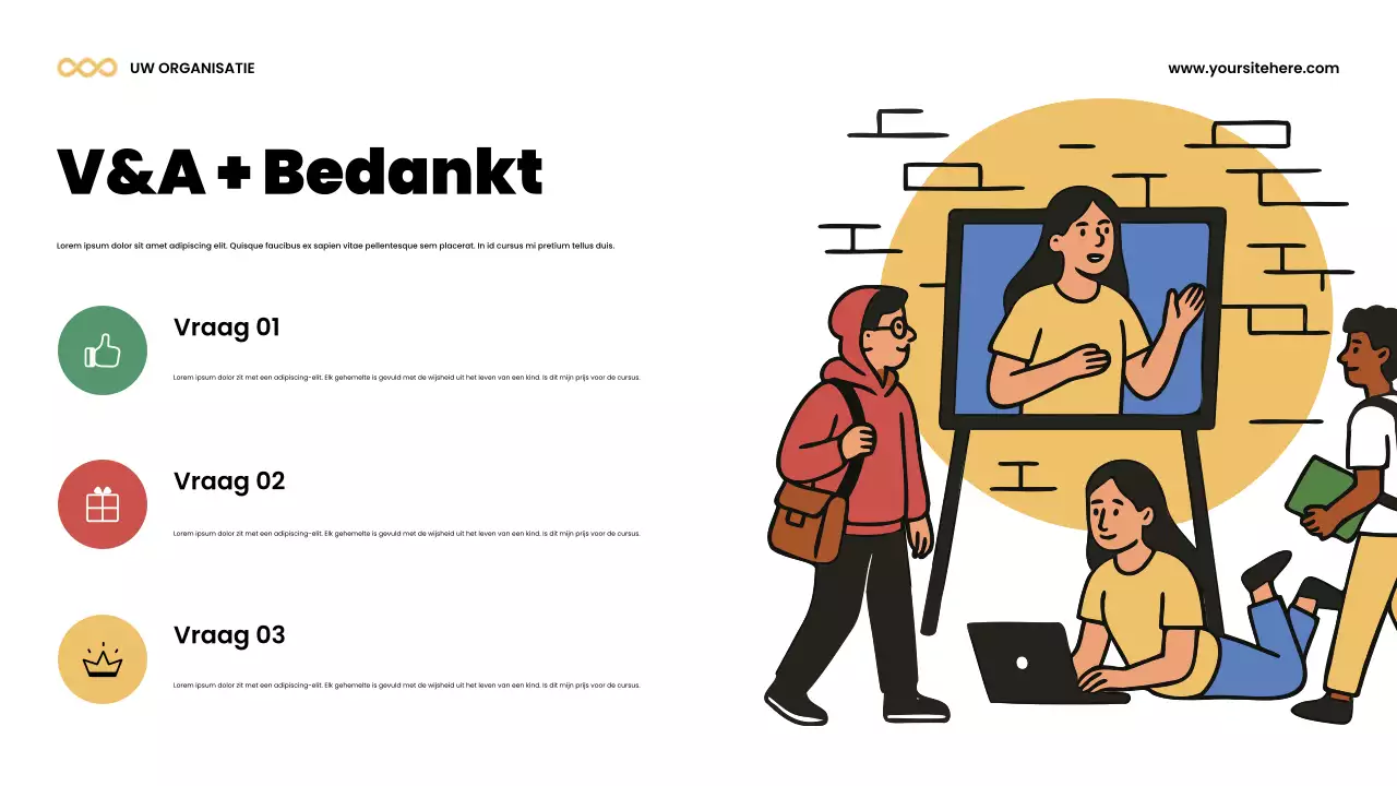 Kleurrijke moderne teamaankondigingspresentatie