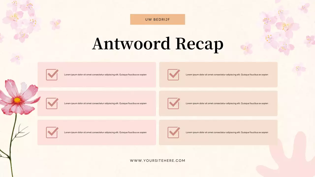 Beige bloemenquizuitnodigingpresentatie