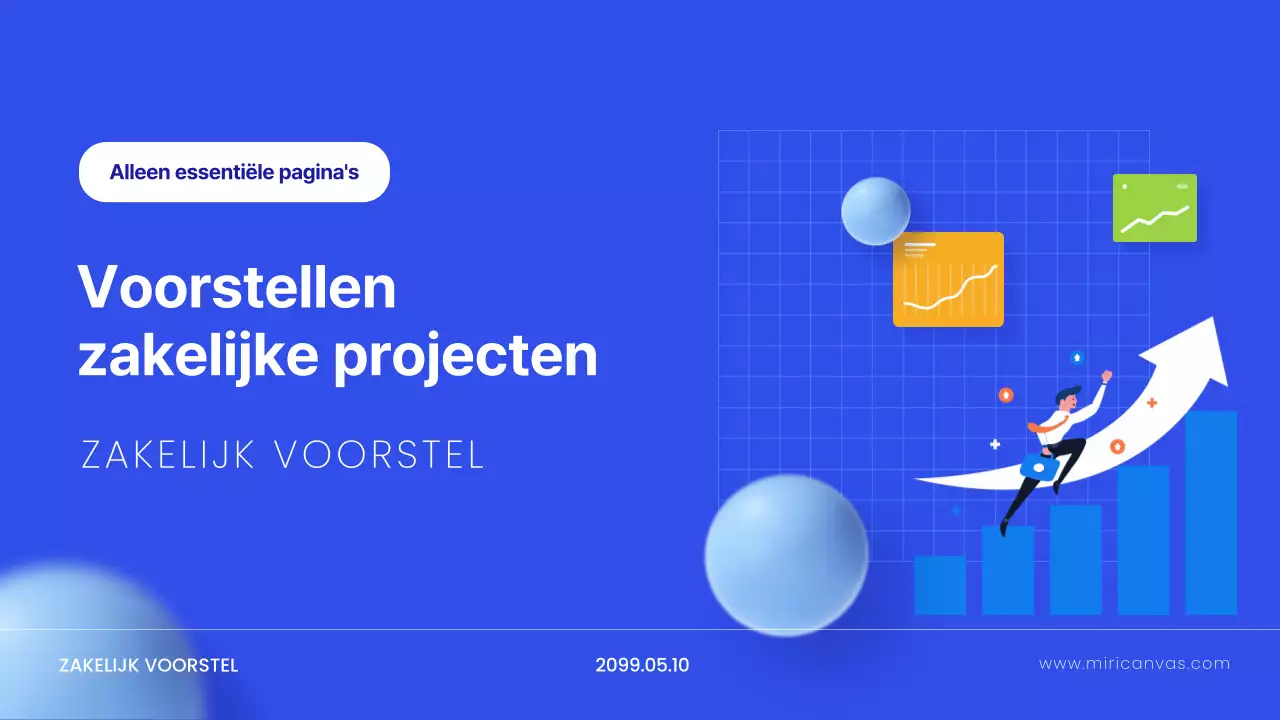 Blauwe moderne voorstelplanning