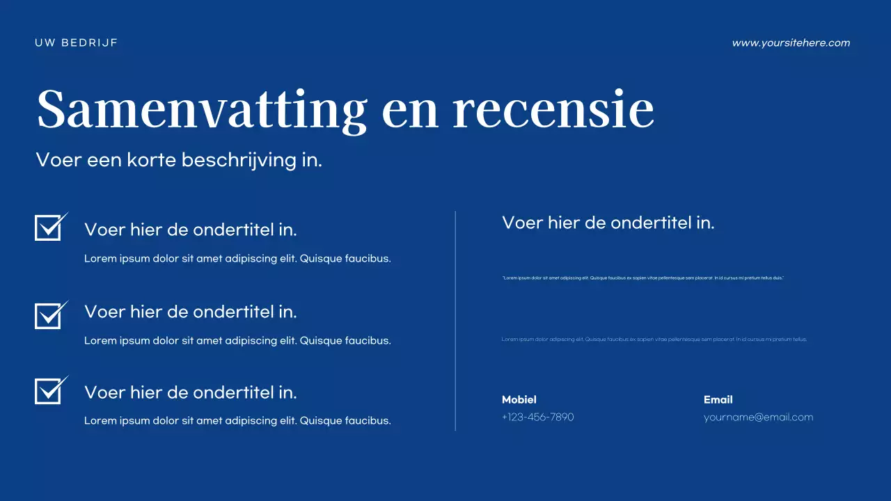 Blauwe moderne bedrijfspresentatie