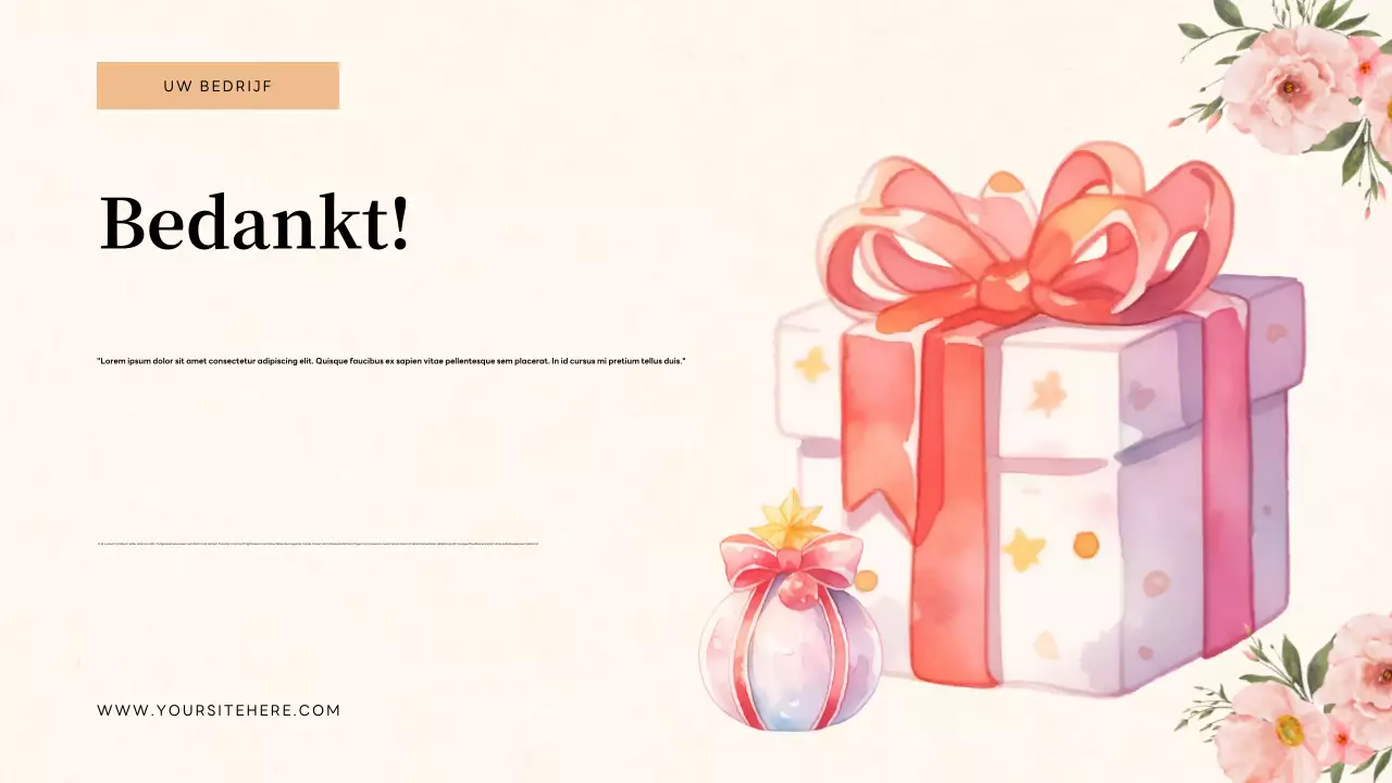 Beige bloemenquizuitnodigingpresentatie