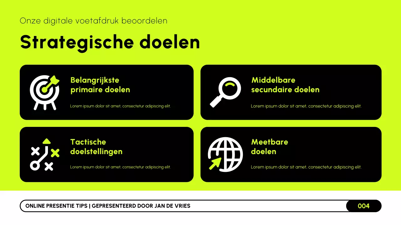Lime Black and White moderne online marketingstrategie presentatie
