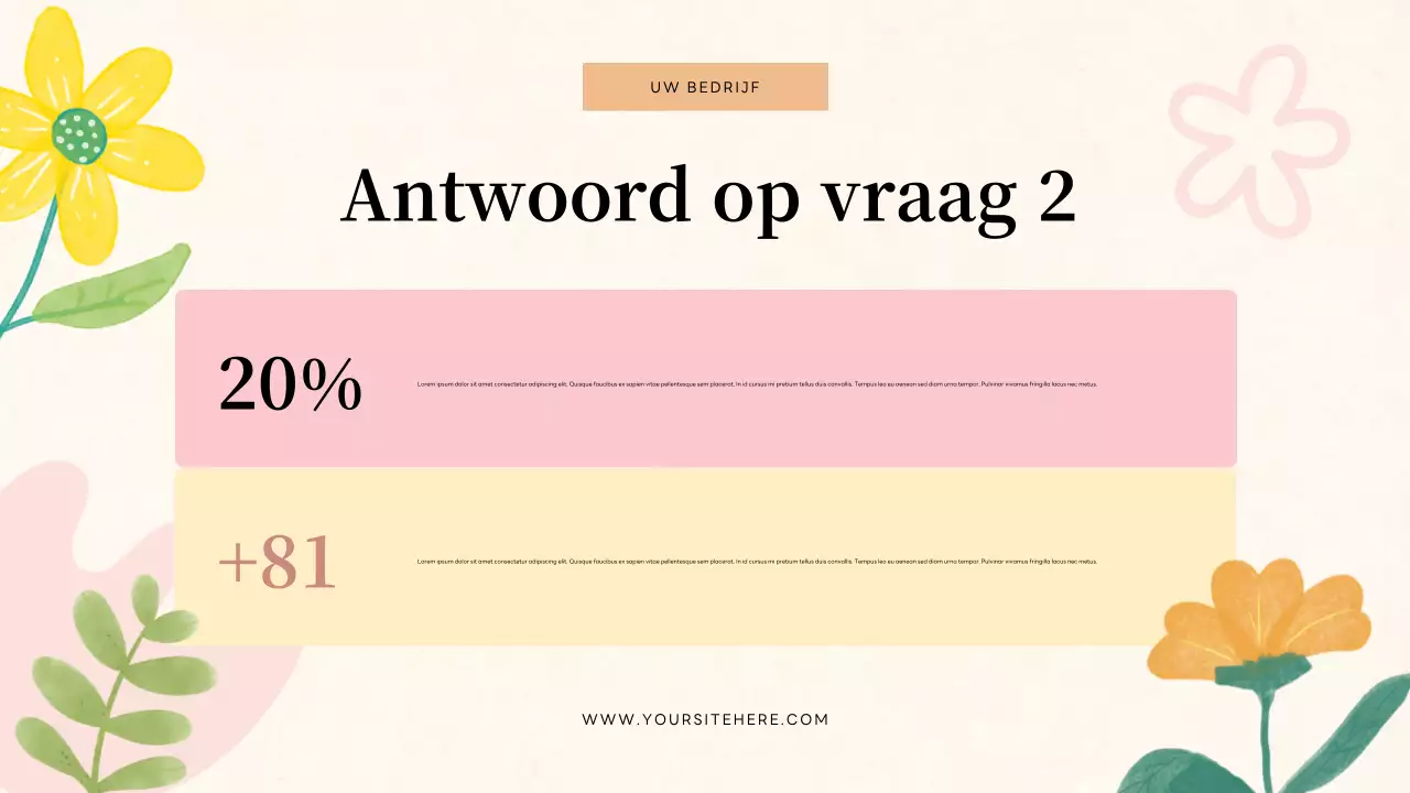 Beige bloemenquizuitnodigingpresentatie