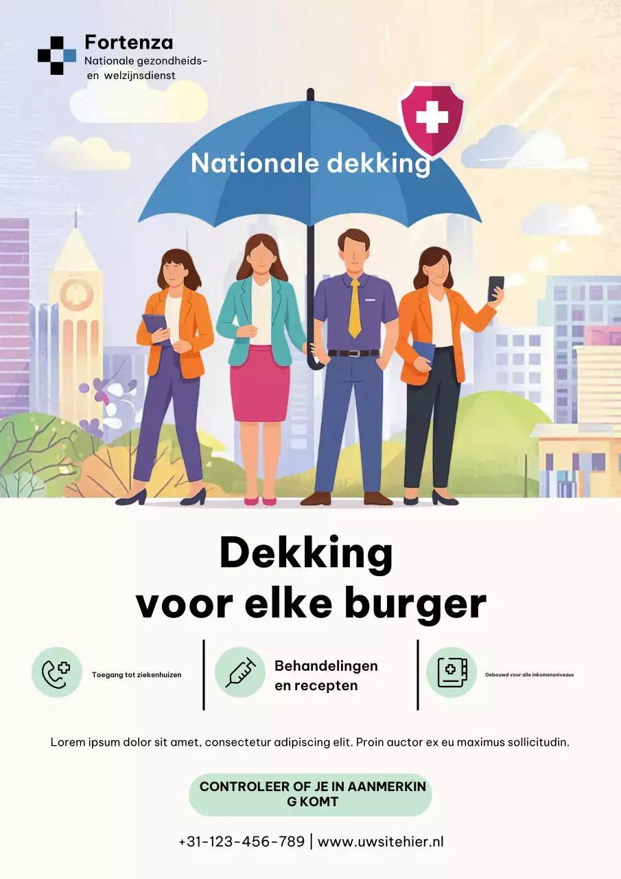 Blauwe moderne gezondheidszorg promotieposter