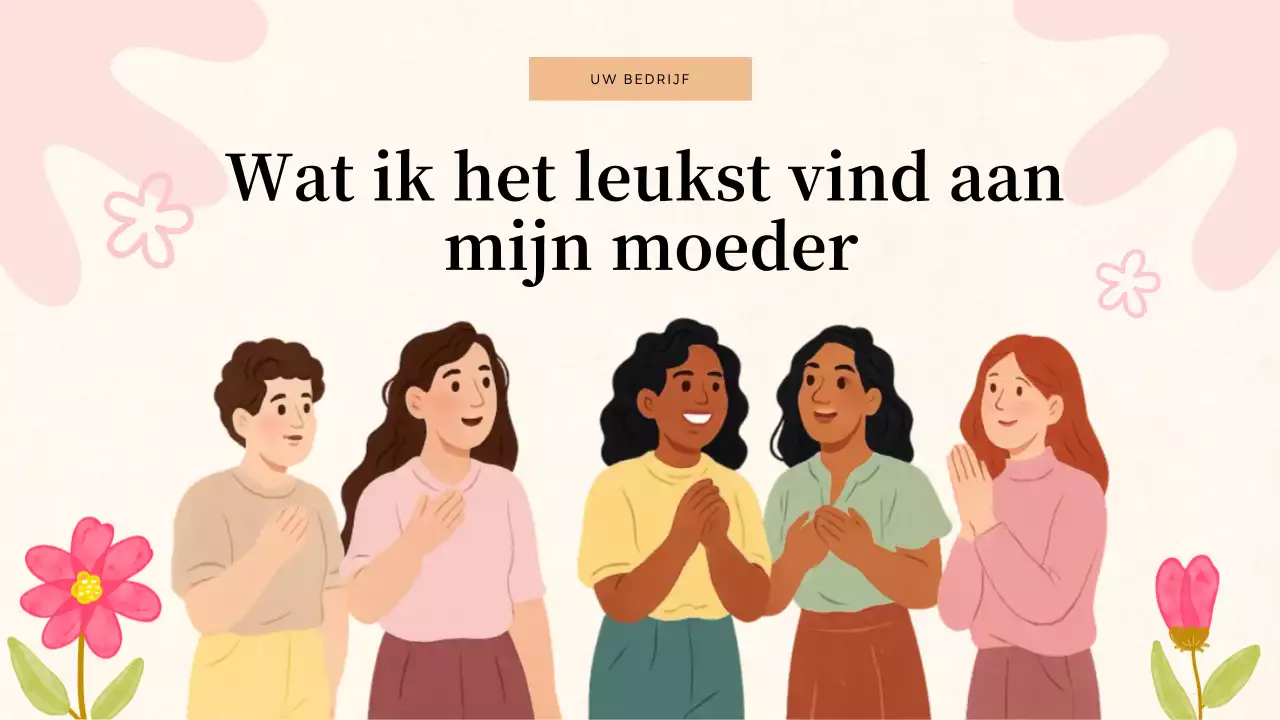 Beige bloemenquizuitnodigingpresentatie