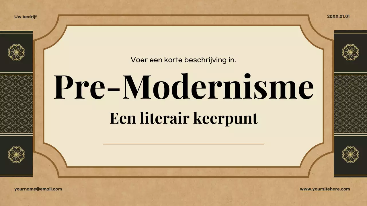 Beige Klassieke Literatuur Presentatie