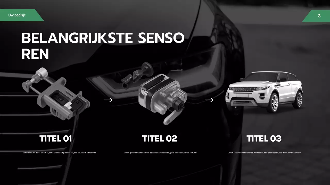 Presentatie van zwarte moderne auto's