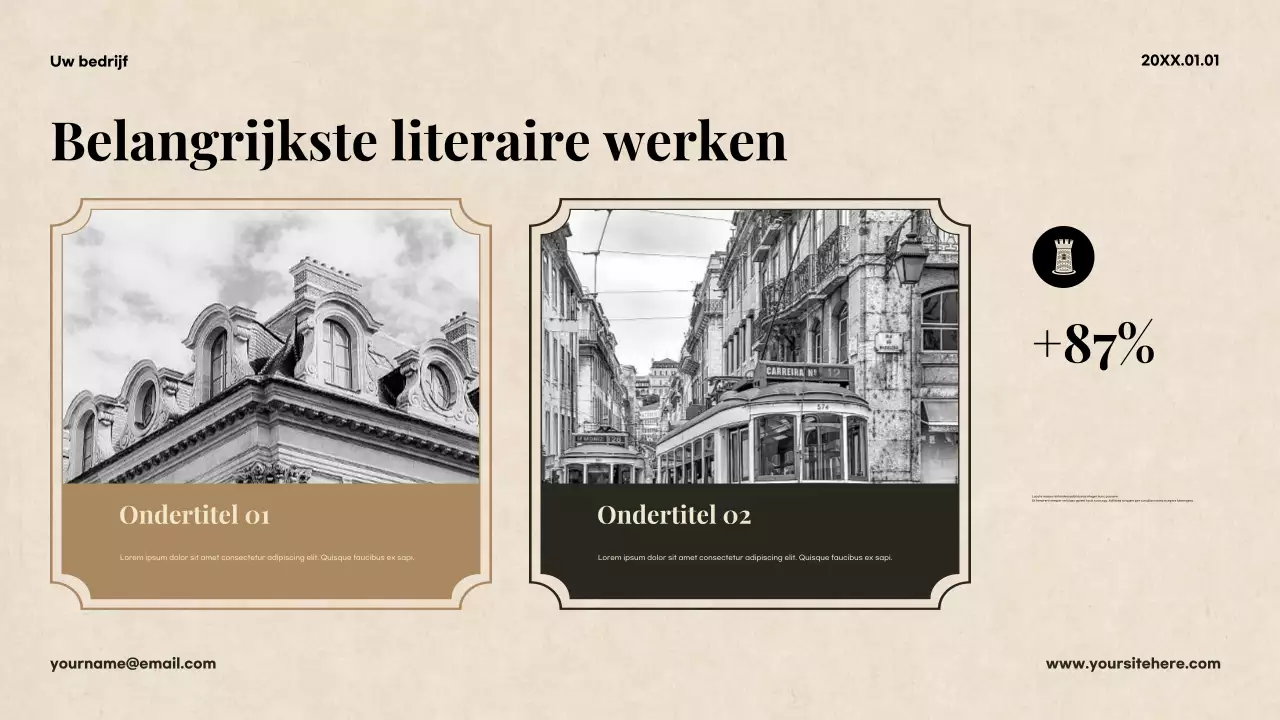Beige Klassieke Literatuur Presentatie