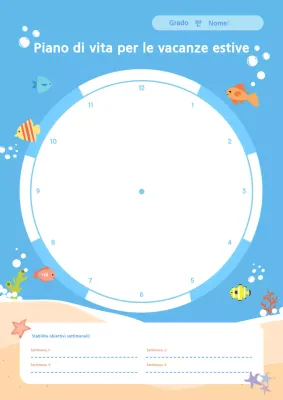 Pianificatore di vacanze per bambini azzurri