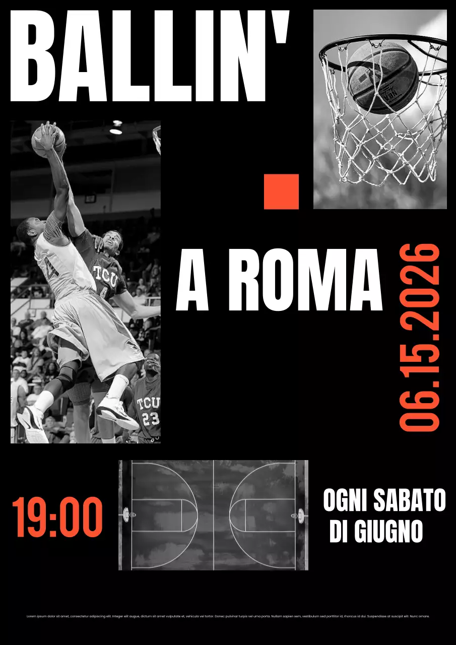 Manifesto sportivo regionale urbano nero