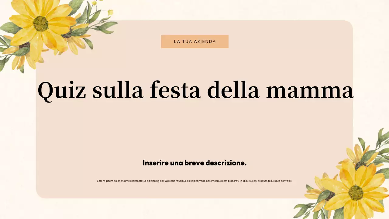 Presentazione dell'invito al quiz floreale beige