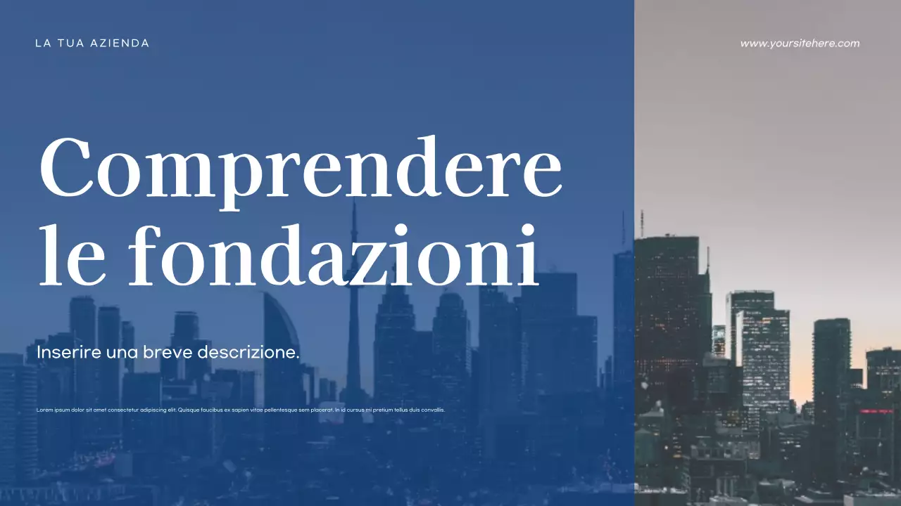 Presentazione aziendale moderna blu
