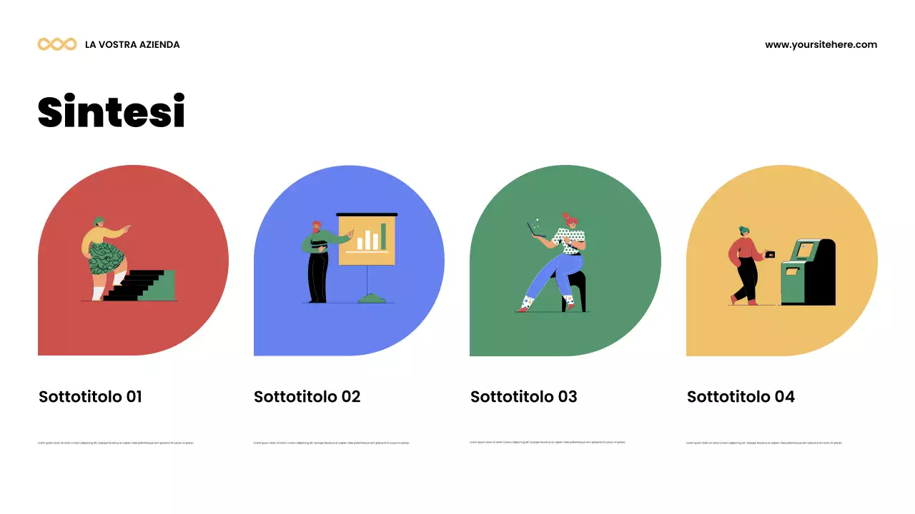 Presentazione dell'annuncio del team moderno e colorato