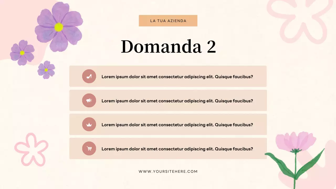 Presentazione dell'invito al quiz floreale beige