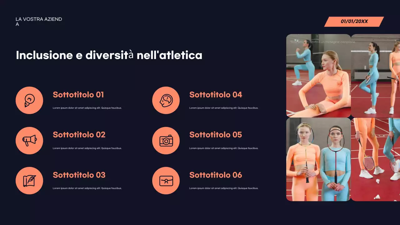 Presentazione dell'annuncio sportivo moderno rosso