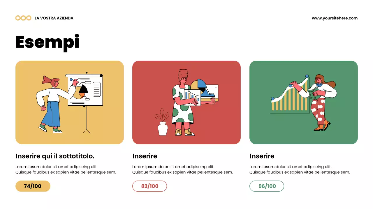 Presentazione dell'annuncio del team moderno e colorato
