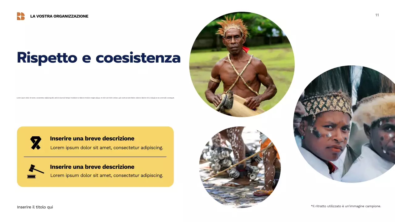 Presentazione della cultura tradizionale beige