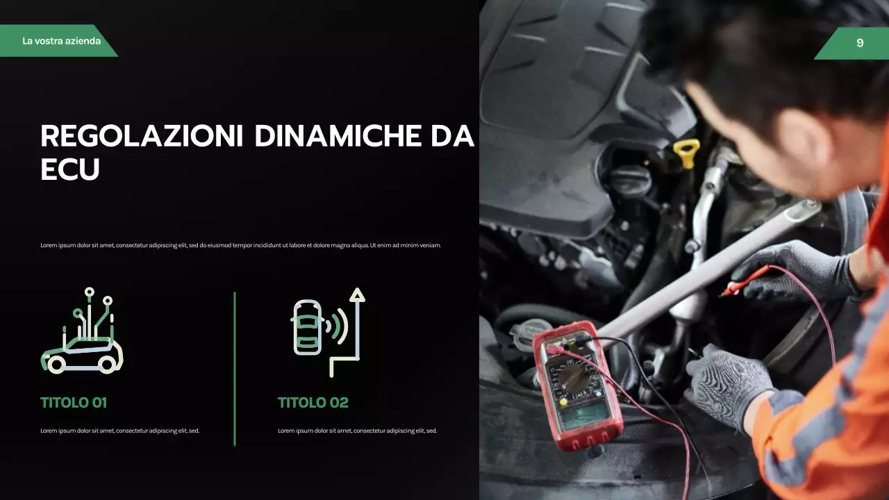 Presentazione automobilistica moderna nera