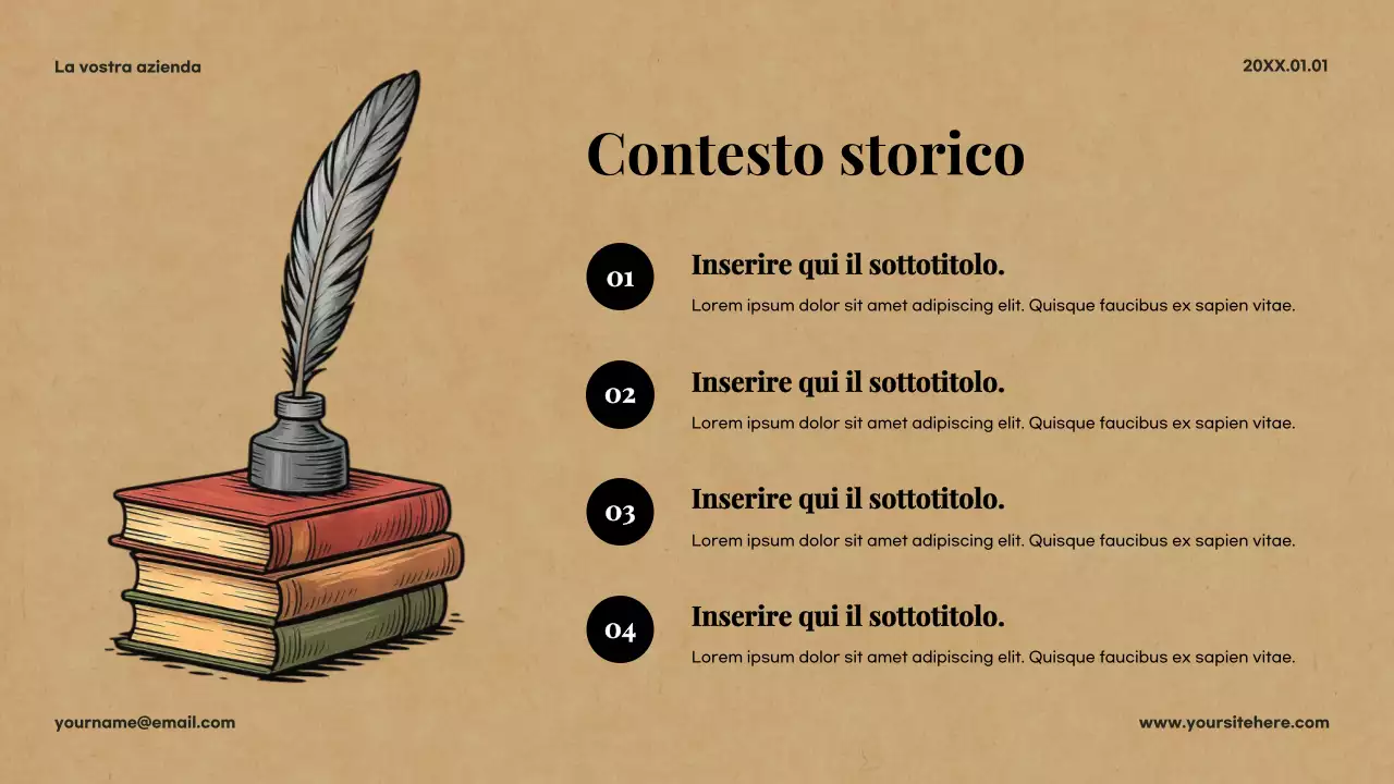 Presentazione della letteratura classica Beige