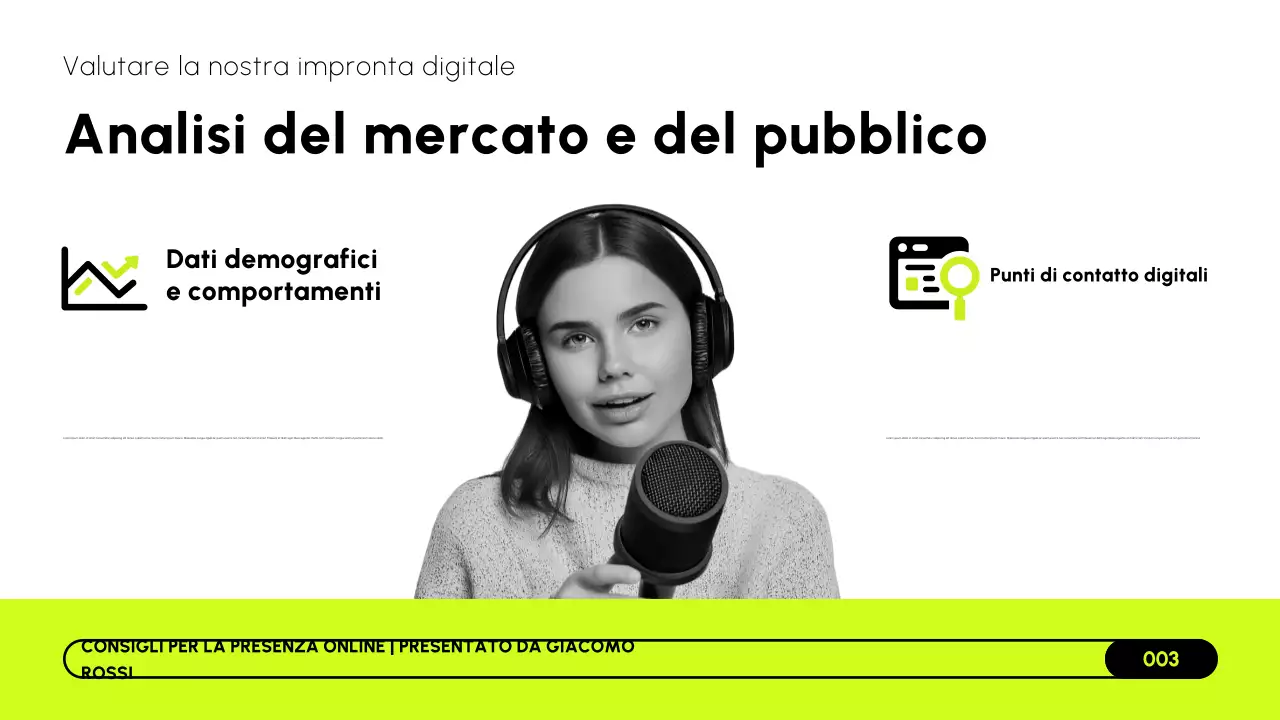Presentazione della strategia di marketing online moderna in bianco e nero di Lime