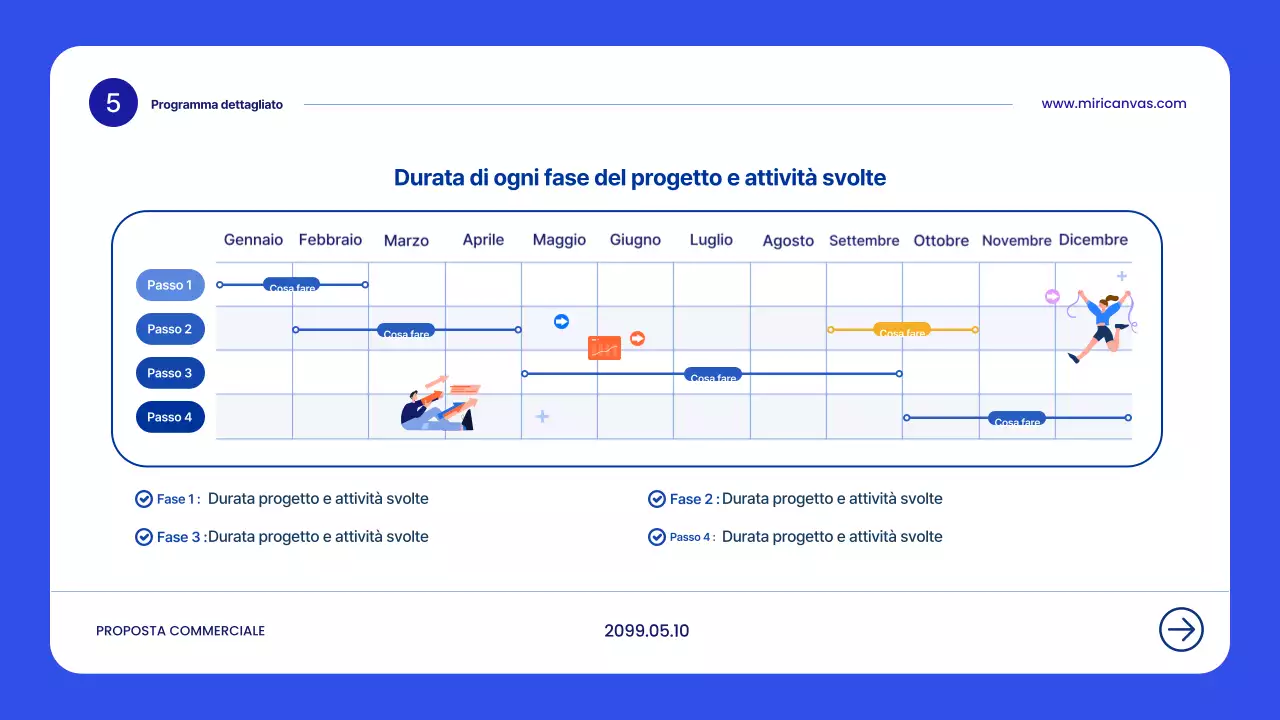 Pianificazione della proposta moderna blu
