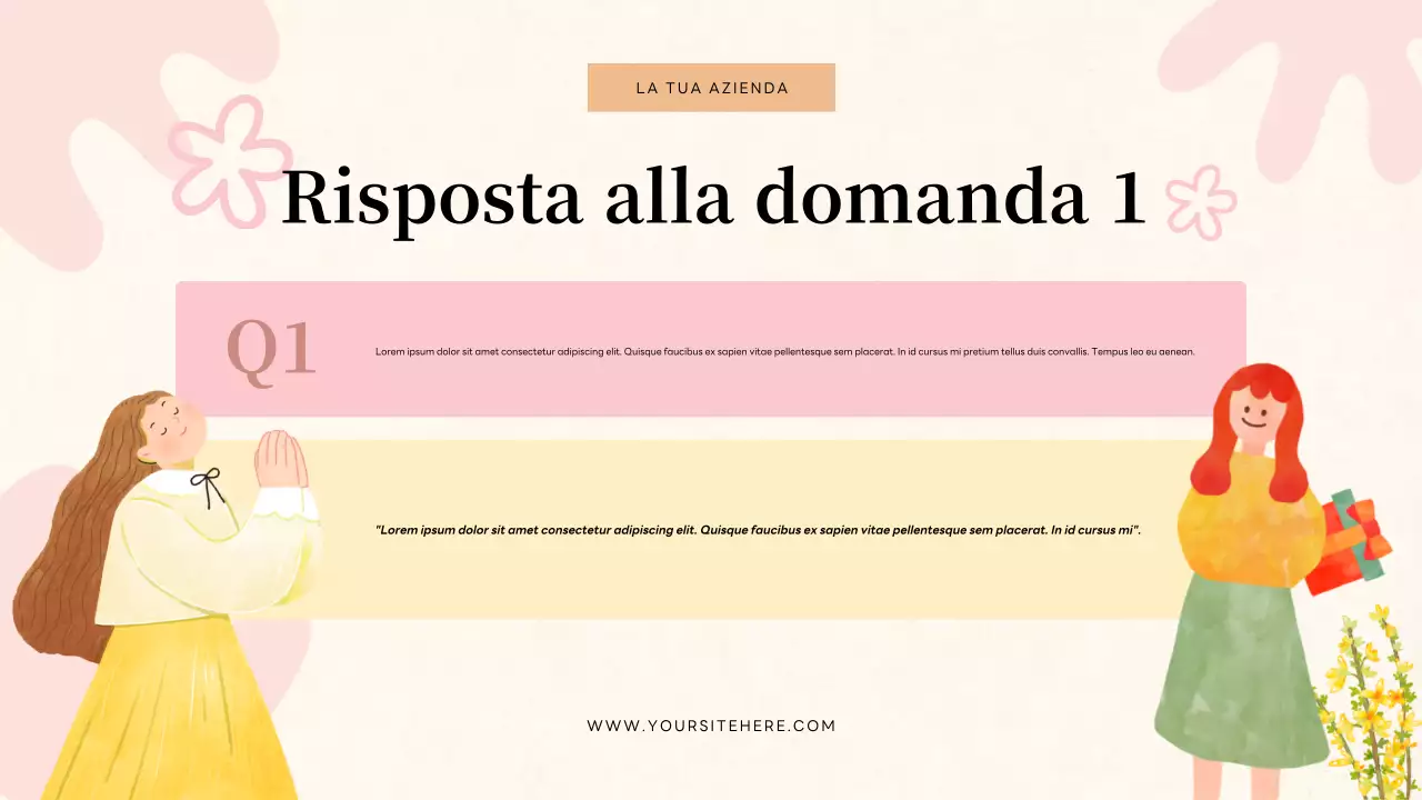 Presentazione dell'invito al quiz floreale beige