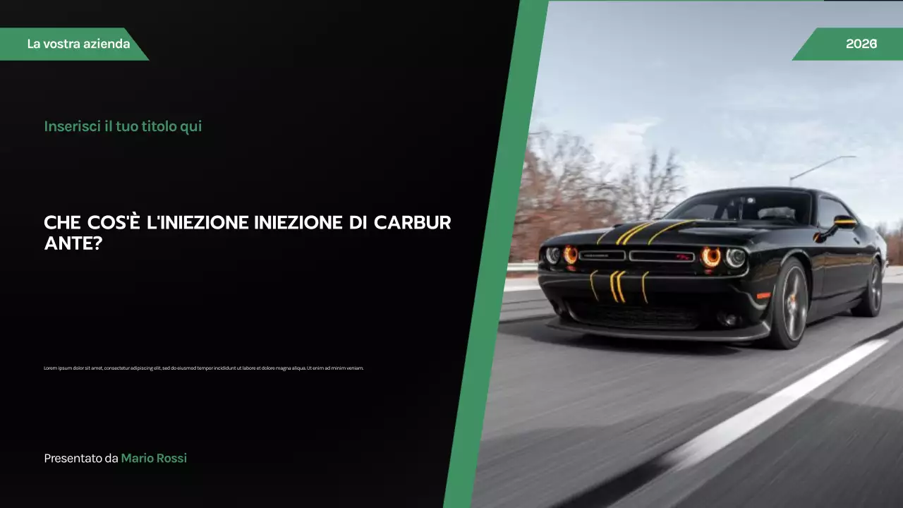 Presentazione automobilistica moderna nera