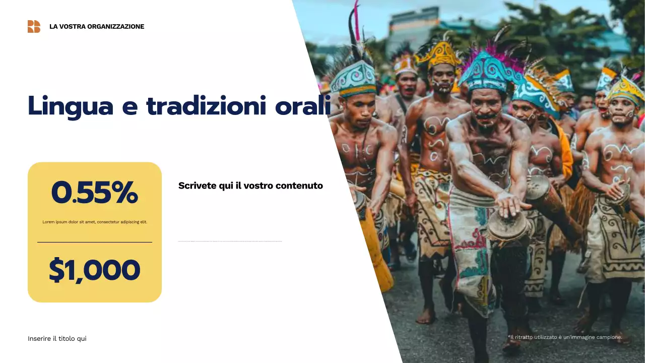 Presentazione della cultura tradizionale beige