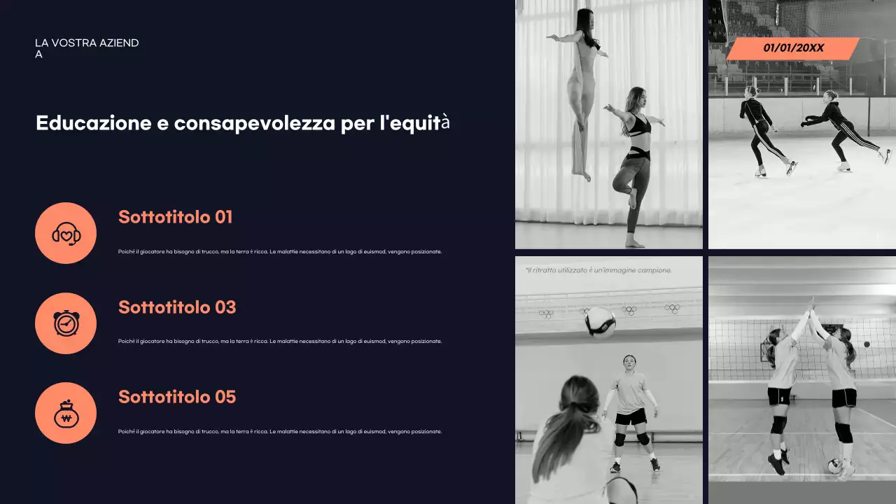 Presentazione dell'annuncio sportivo moderno rosso